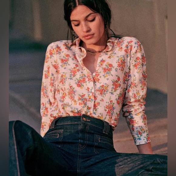 Sezane Tops - Sezane Ann Button Down Shirt Jardin Secret Floral Size 48 US 16